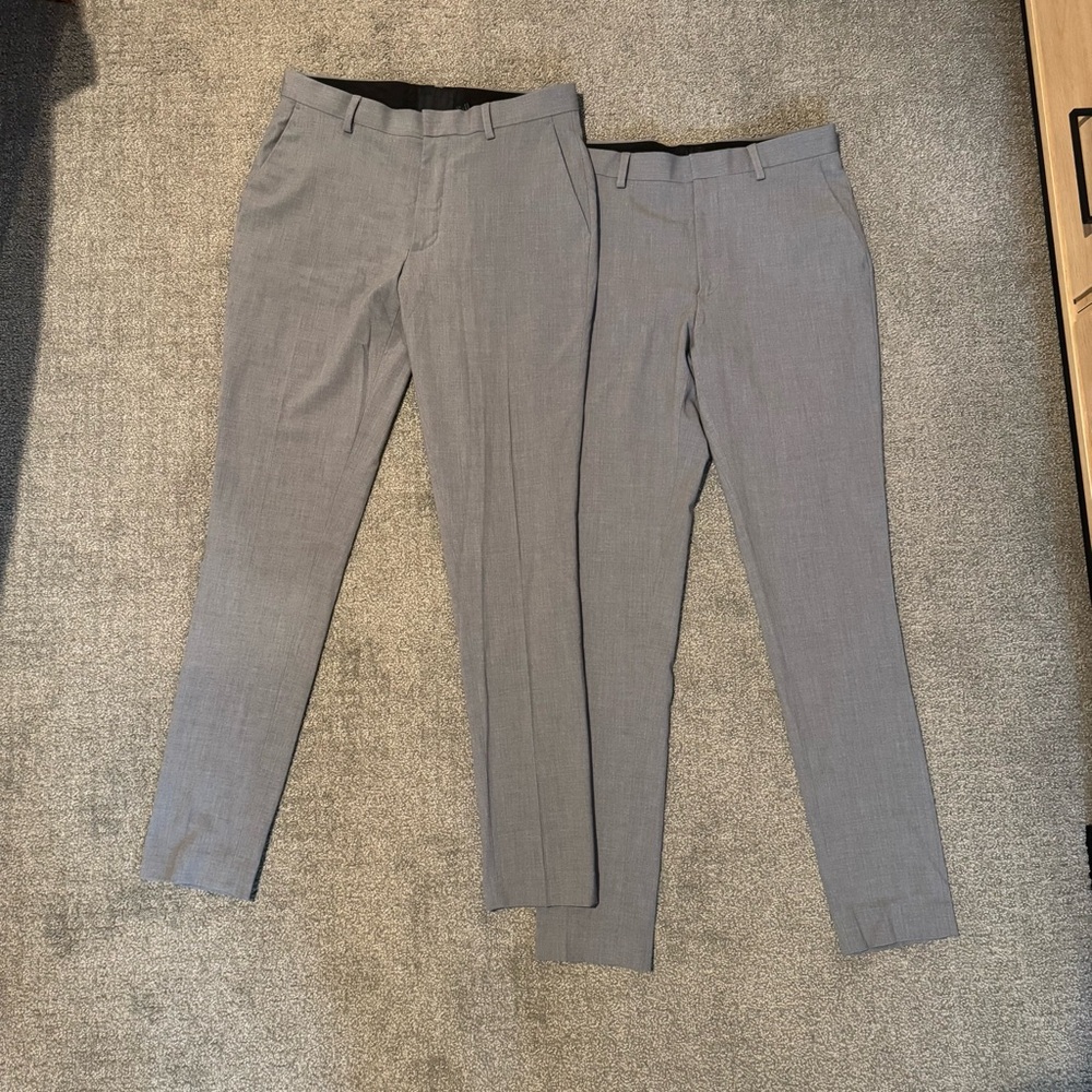 Men's ASOS 2 Pack Gray Slim Formal Fit Pants